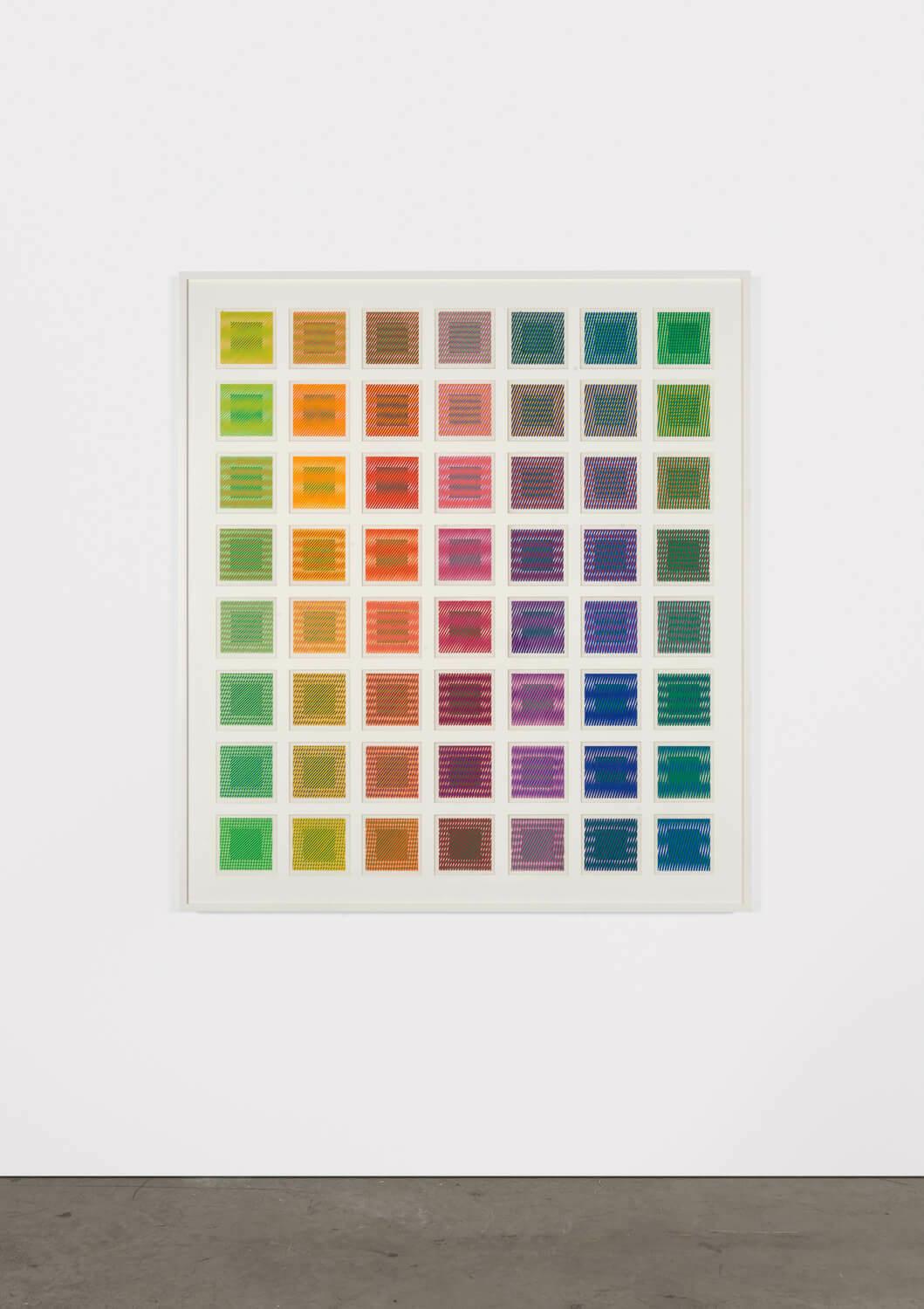 Square Moiré Sampler (in two sections) by Channa Horwitz