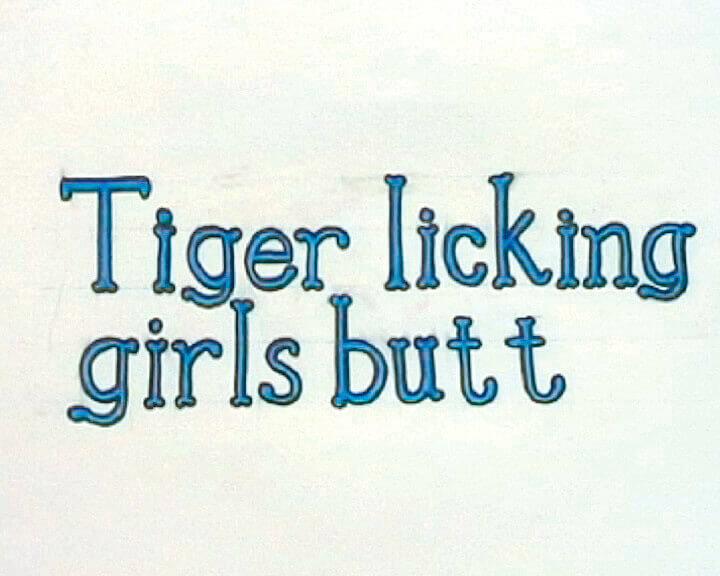 Tiger Licking a Girl's Butt by Nathalie Djurberg & Hans Berg