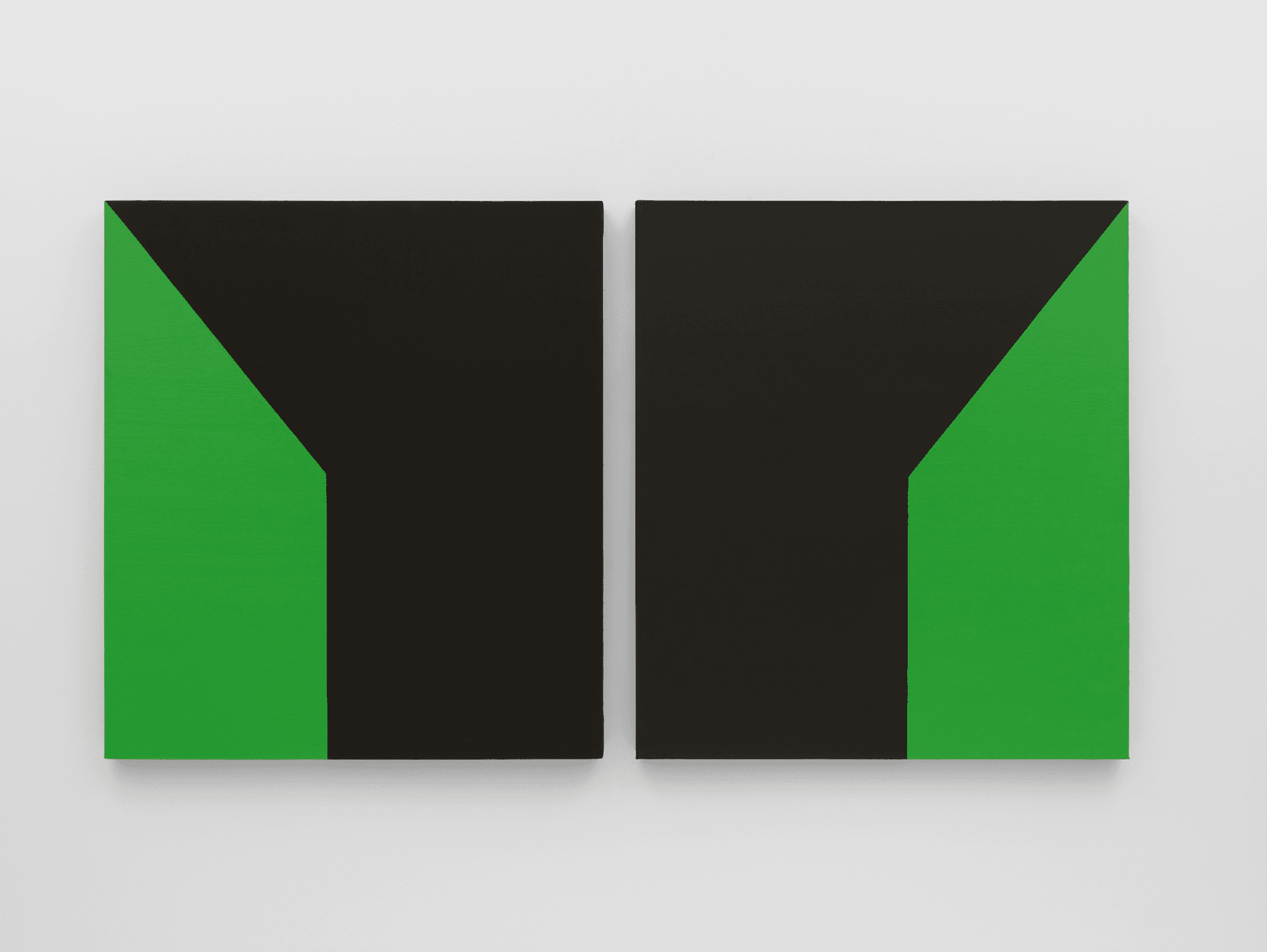 Diptych (Green & Black) by Carmen Herrera