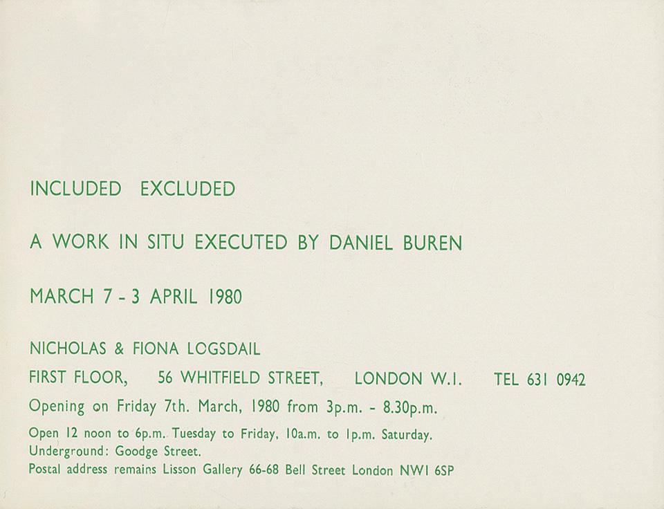 Daniel Buren: Included Excluded