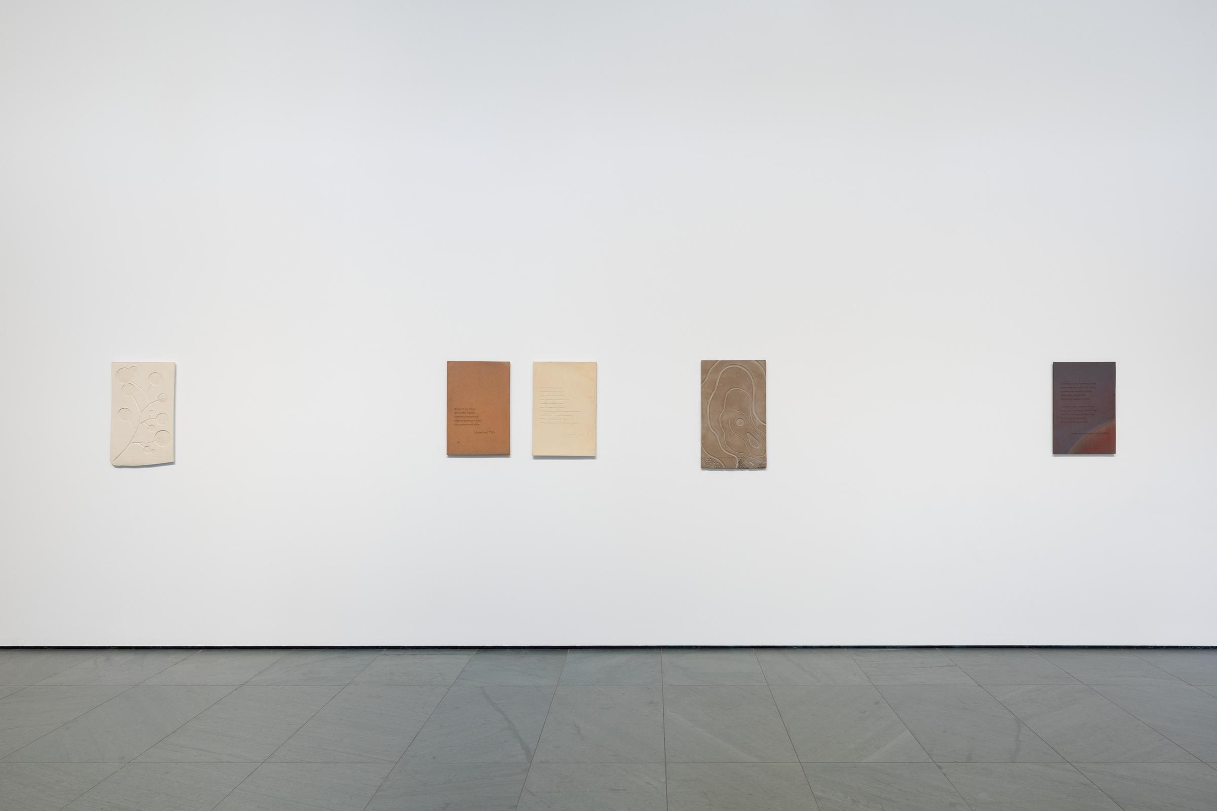 Image: Installation view of the exhibition 'Otobong Nkanga: Cadence' October 10, 2024 - June 8, 2025. The Museum of Modern Art, New York. Photo: Emile Askey. Digital Image © 2024 The Museum of Modern Art, New York